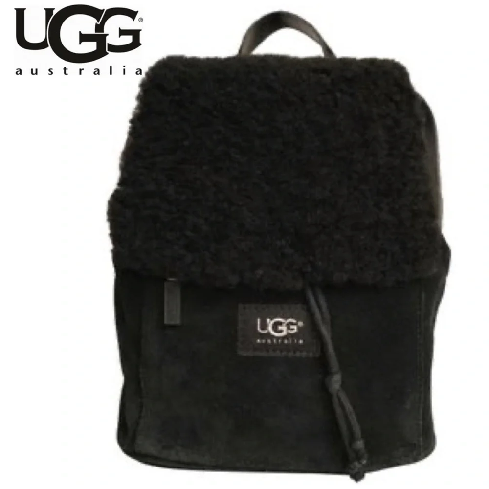 UGG Australia Nordie Shearling & Suede‎ Backpack Black Mini Bag